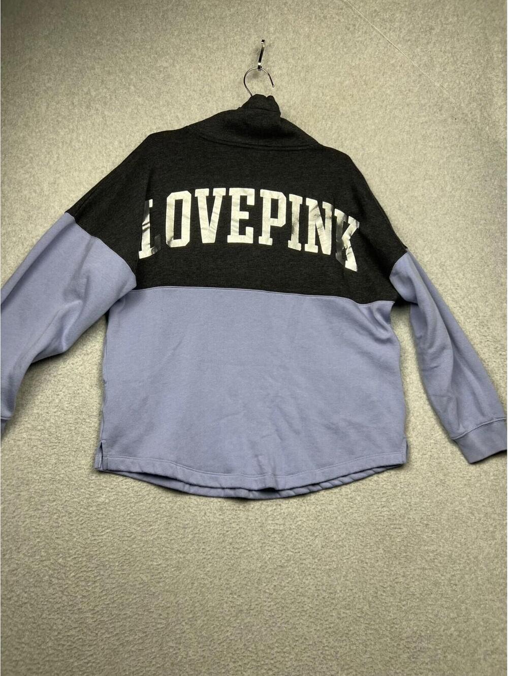 Victoria's Secret Pink Varsity Cowl Neck Pullover Sweatshirt M Colorblock Long